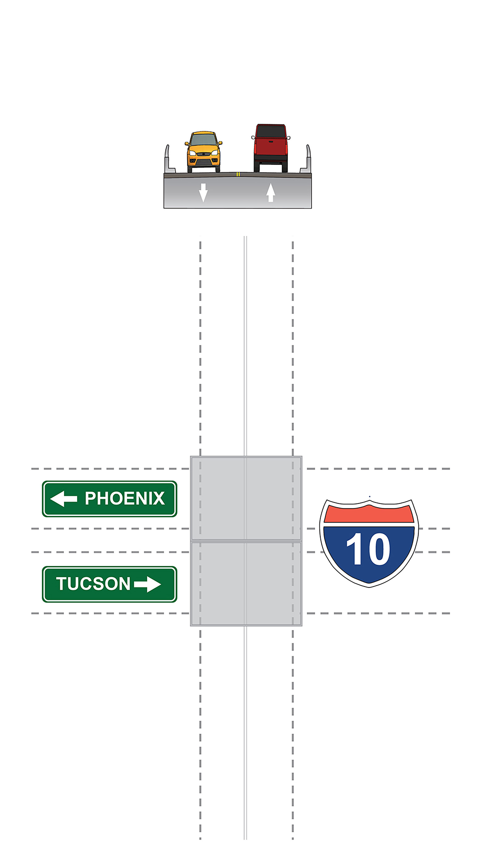 Rendering of crossroads under option 1