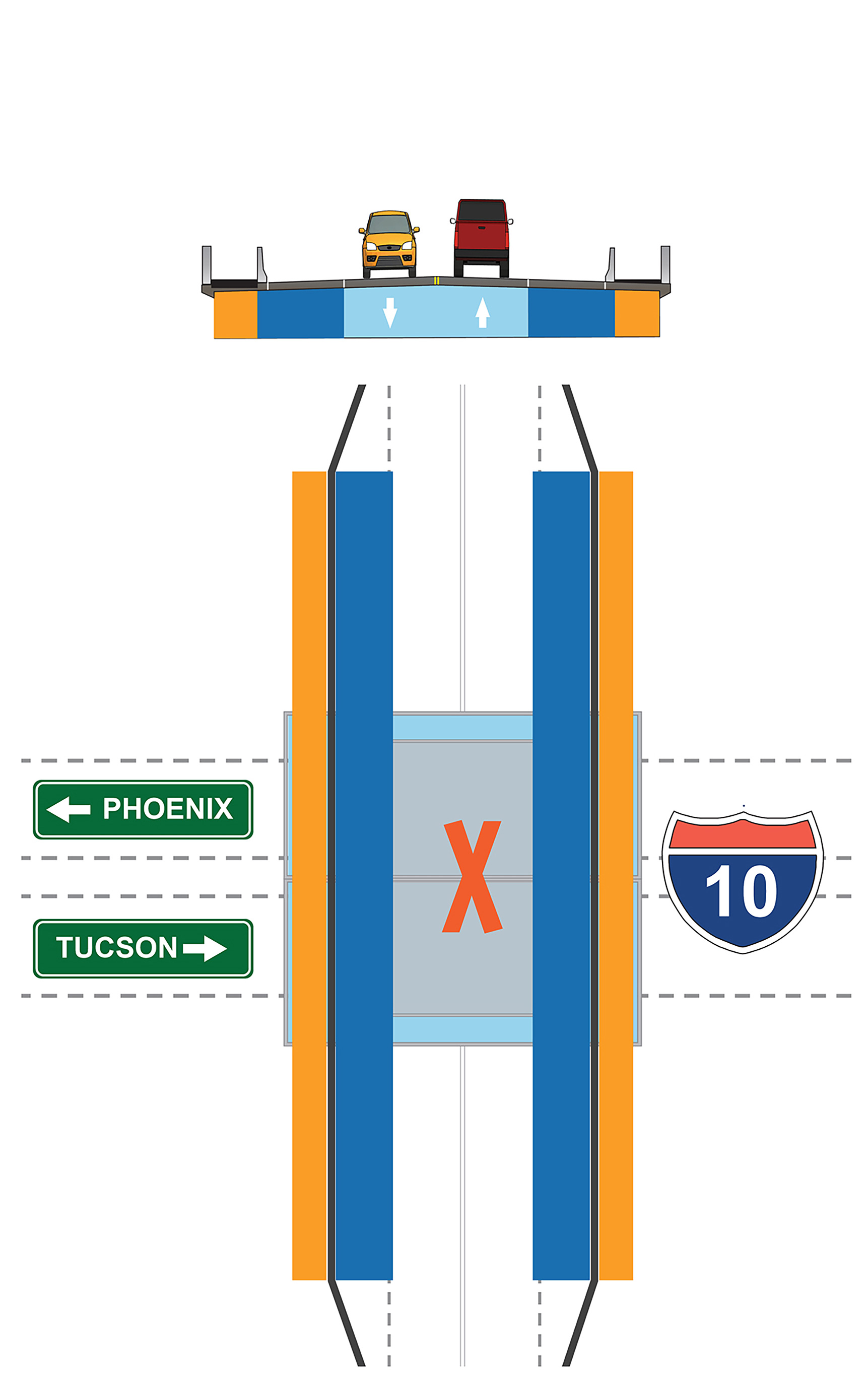 Rendering of crossroads under option 2
