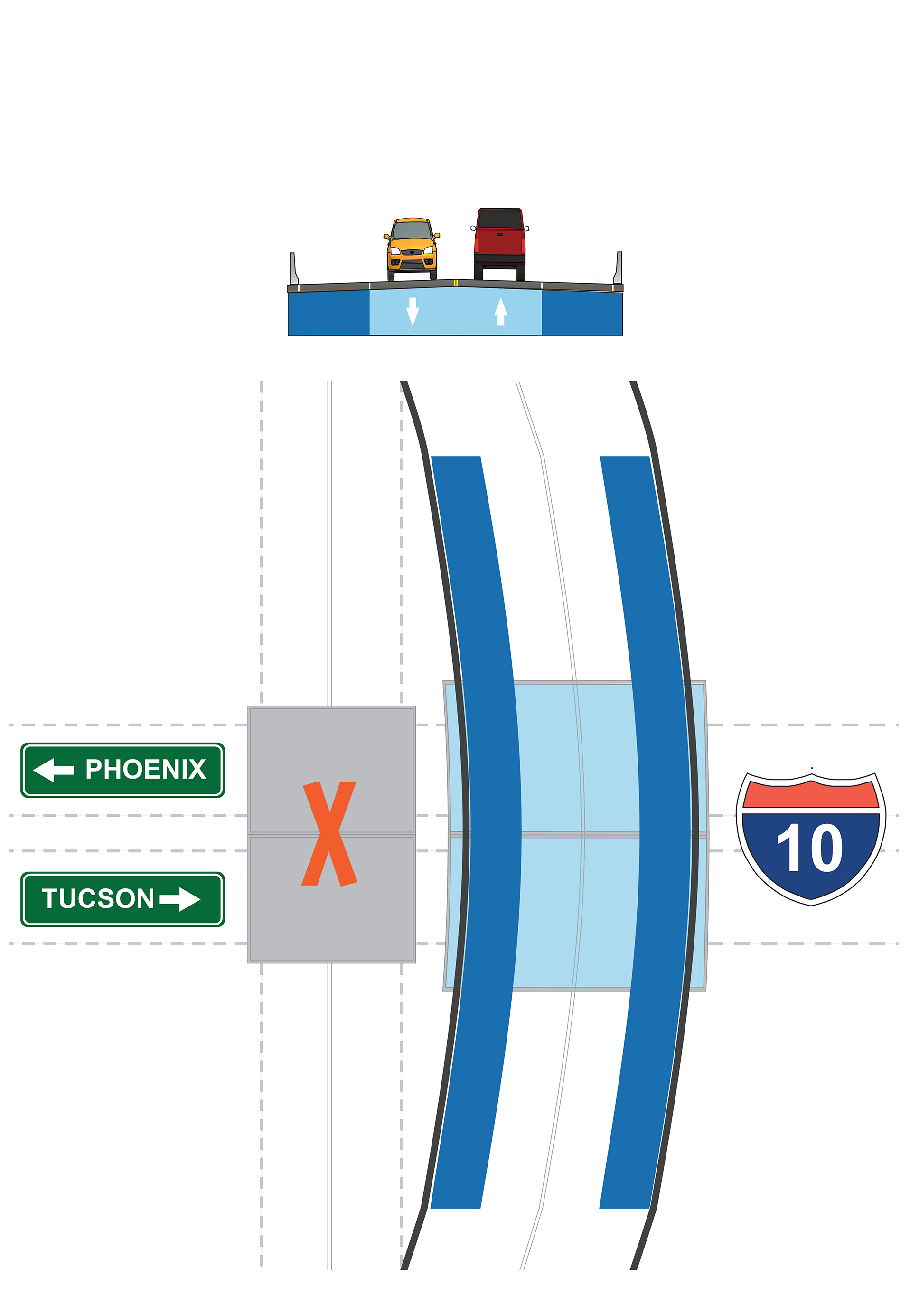 Rendering of crossroads under option 3