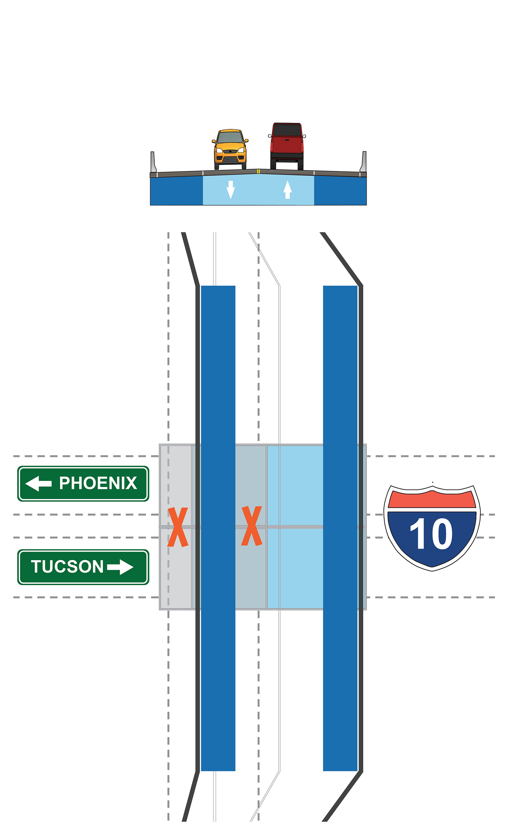 Rendering of crossroads under option 3