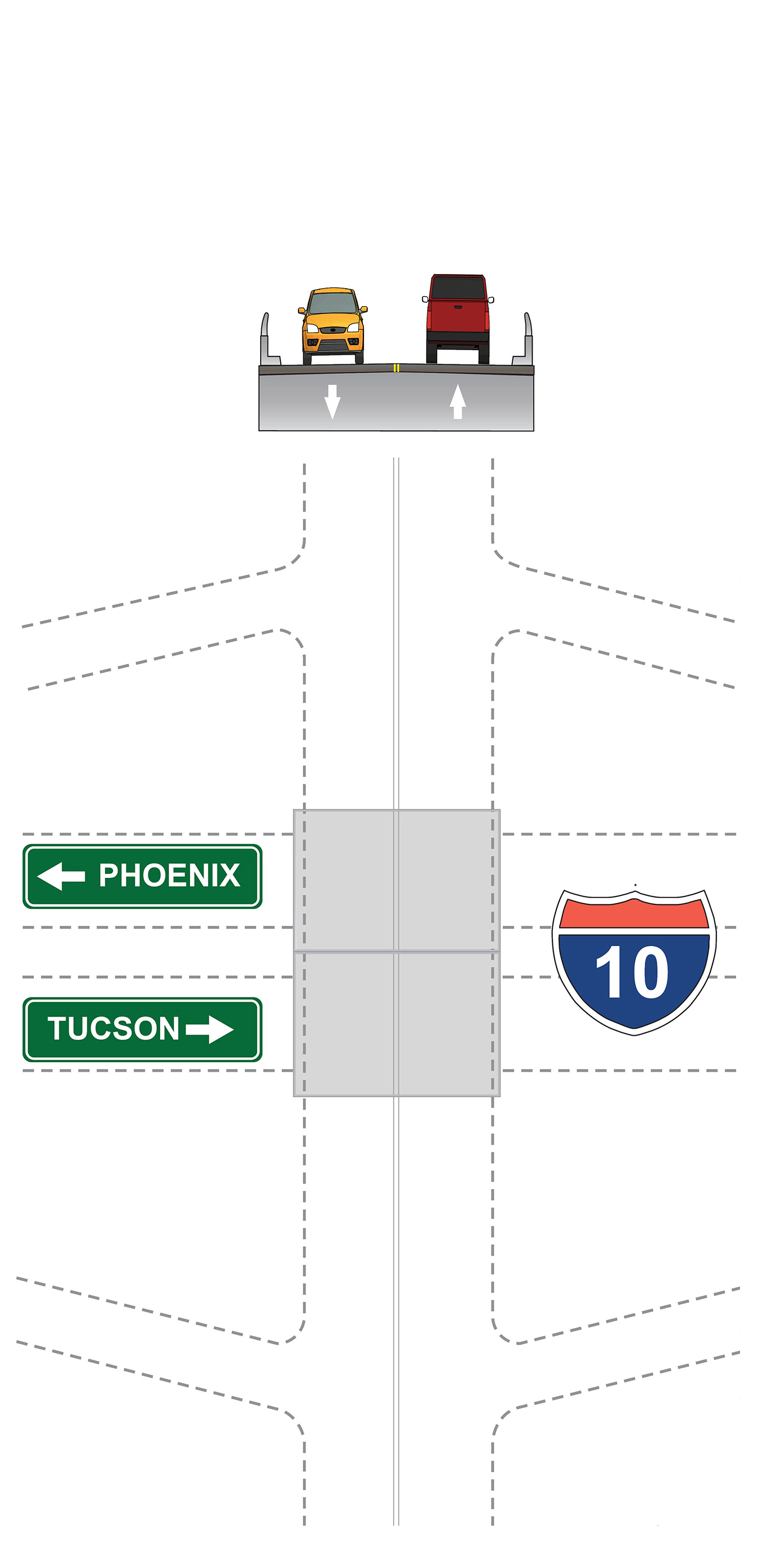 Rendering of crossroads under option 1