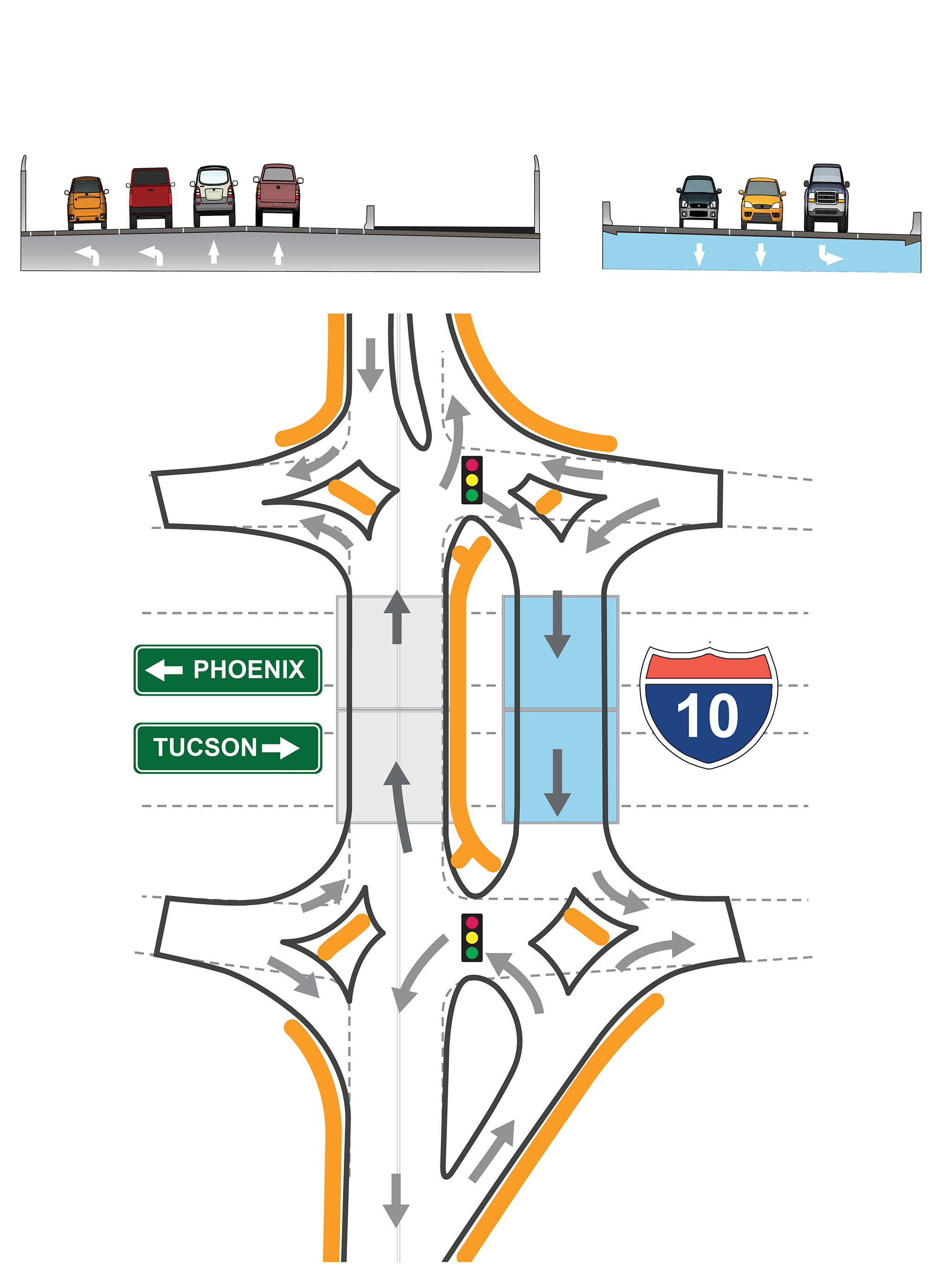 Rendering of crossroads under option 2