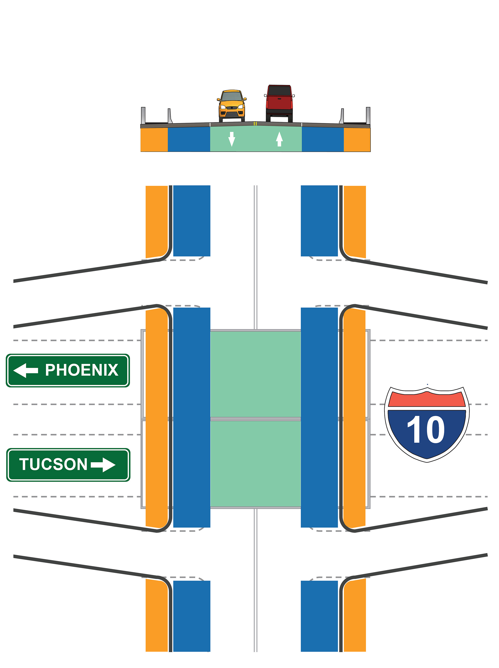 Rendering of crossroads under option 4