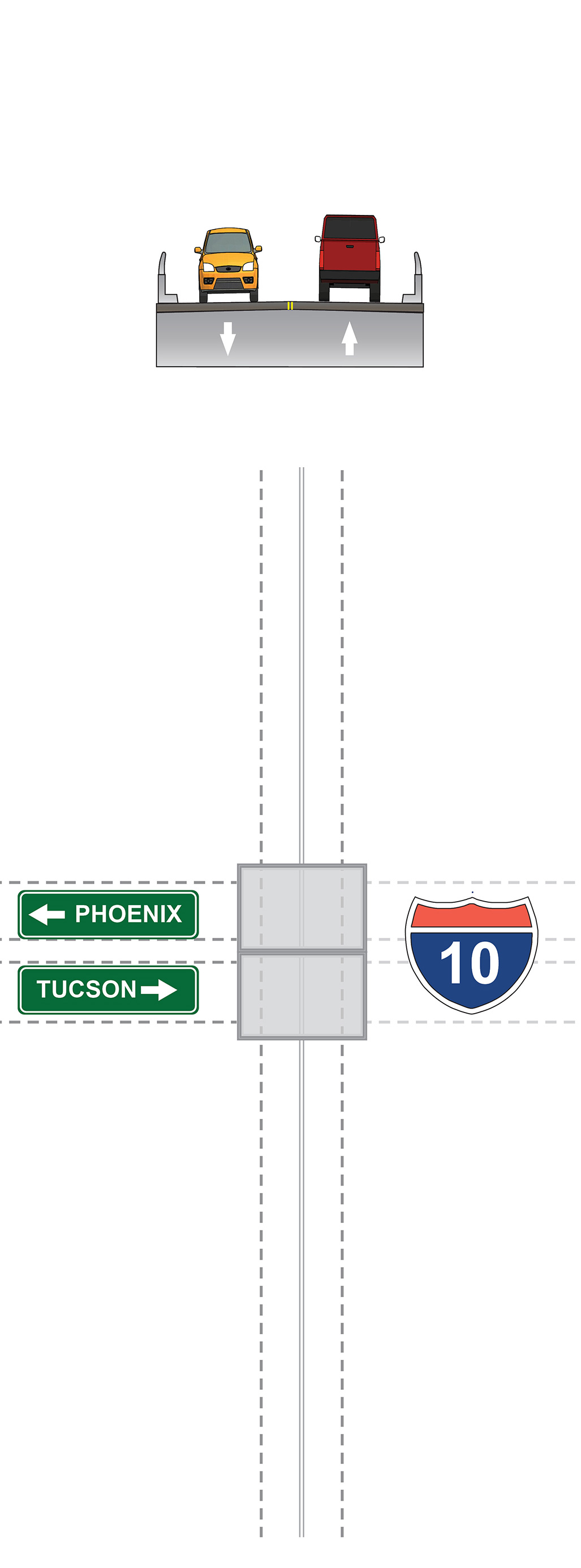 Rendering of crossroads under option 1