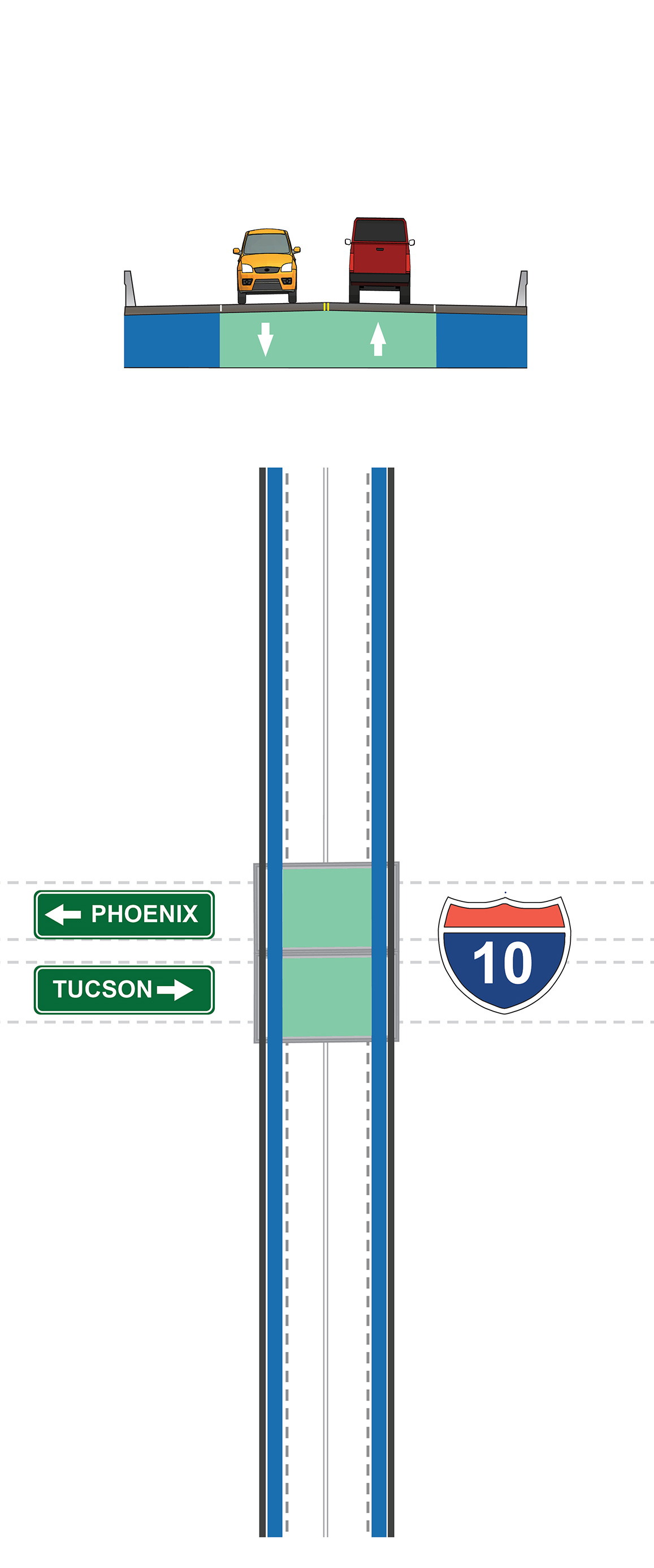 Rendering of crossroads under option 2
