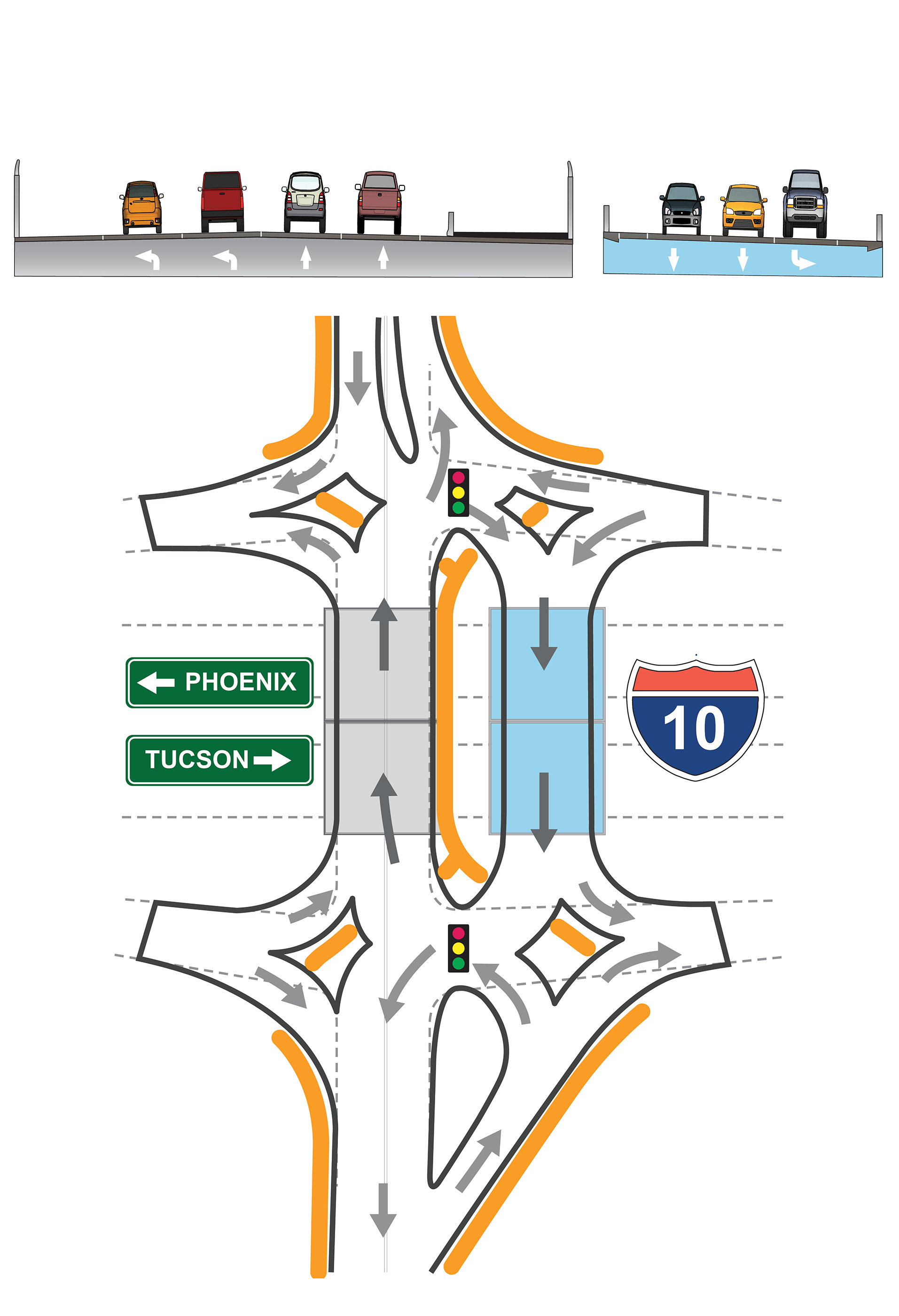Rendering of crossroads under option 2