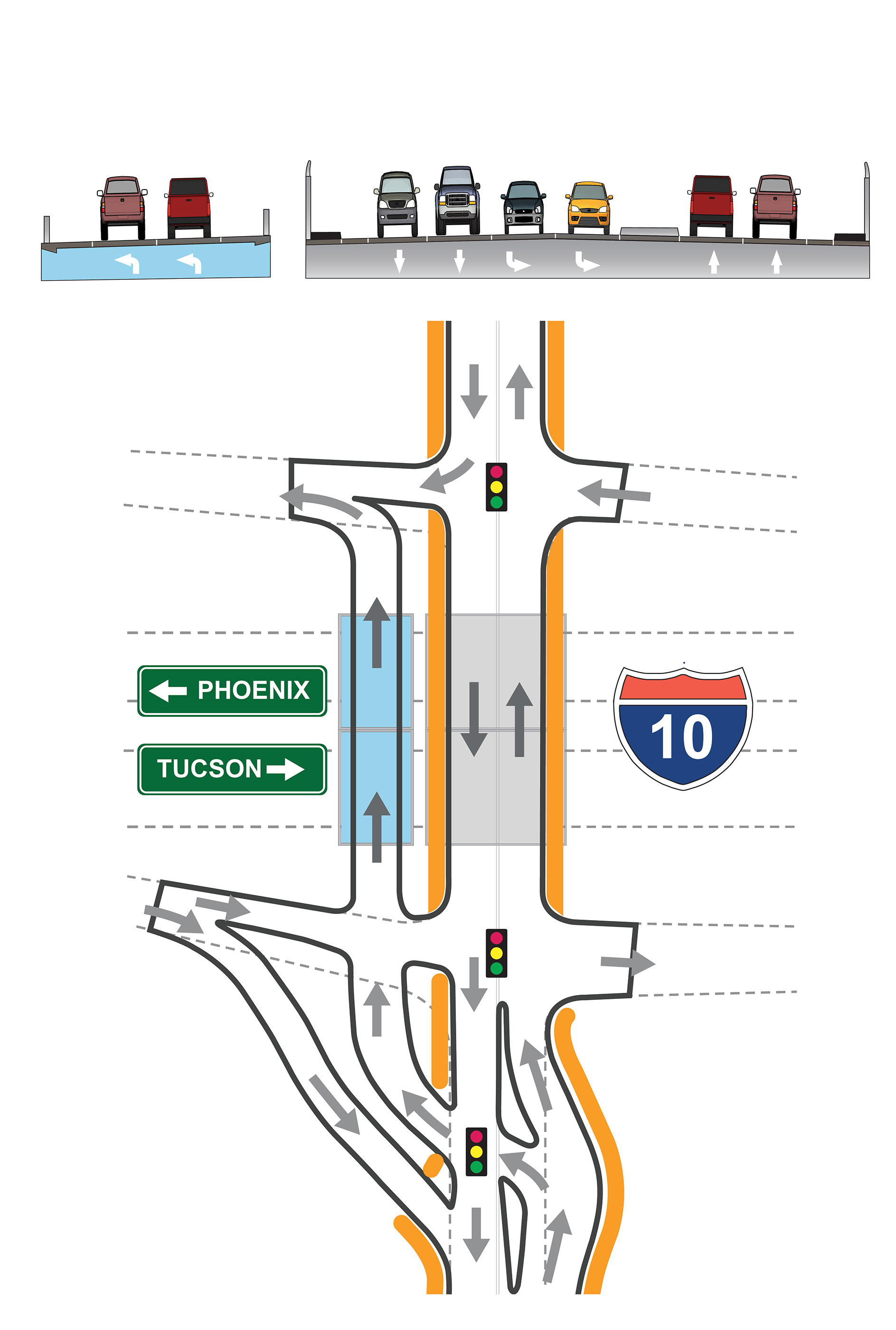 Rendering of crossroads under option 3